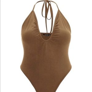 Shein plus size backless halter bodysuit